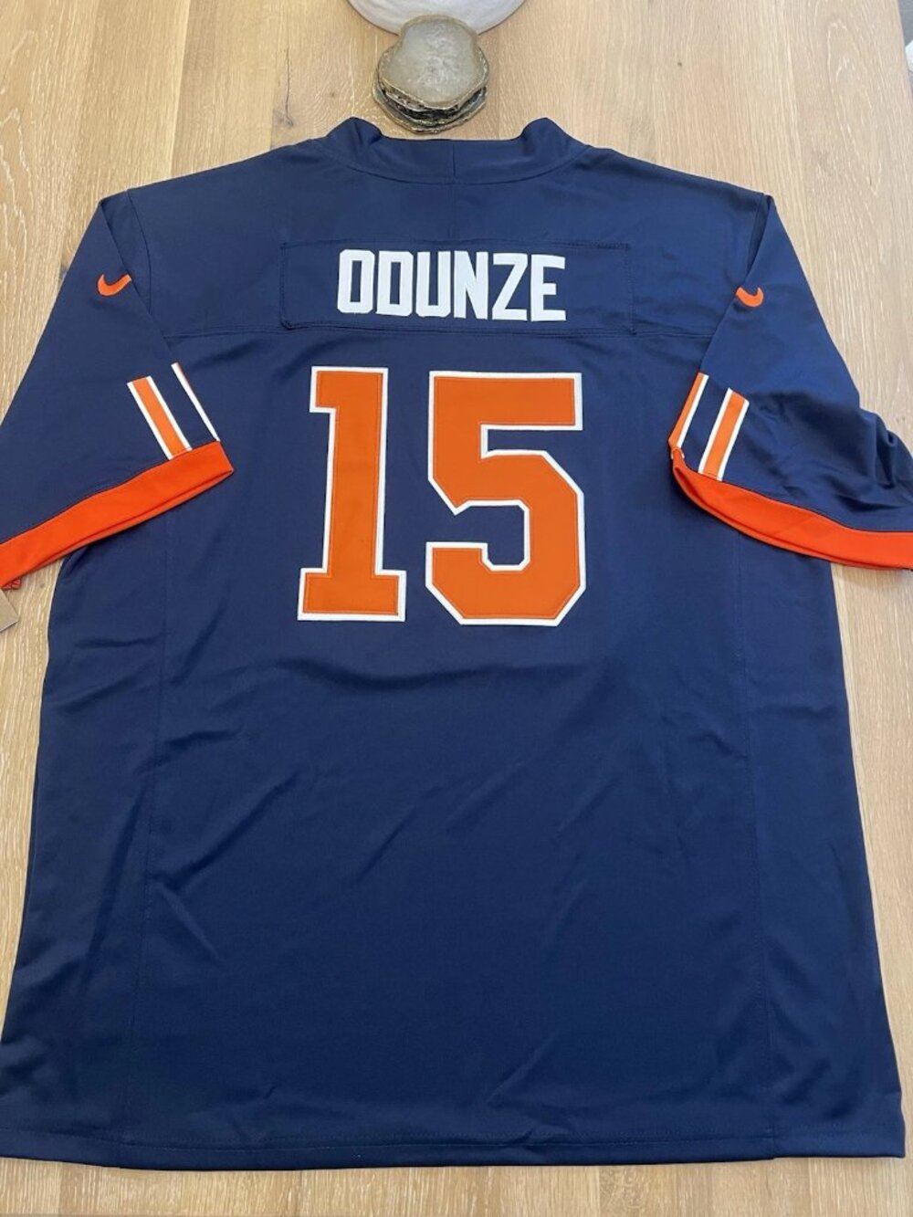 Rome Odunze Navy Stitched Jersey Vapor